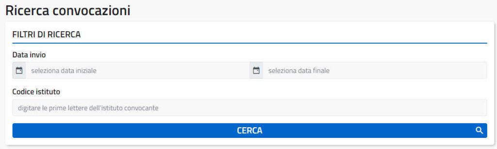 Ricerca convocazioni