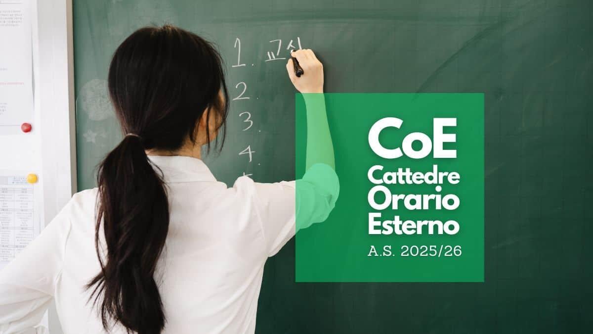 Organico a.s. 2025/26: gestione CoE ex novo con scadenze SIDI - CoE Cattedre Orario Esterne