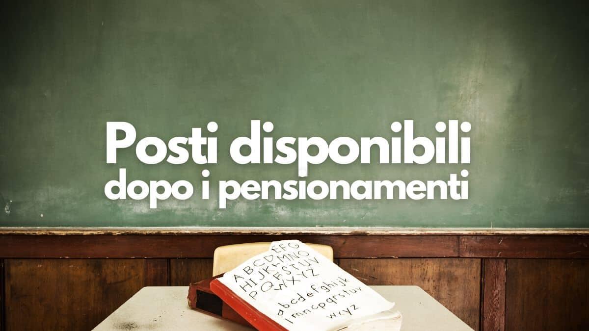 Posti disponibili personale docente e ATA dopo i pensionamenti dal 1° settembre 2025 [In aggiornamento] - #image_title