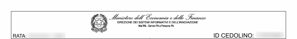 Intestazione Cedolino (Prima pagina)