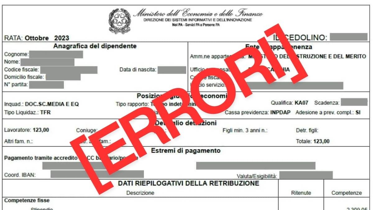 Errori sul cedolino personale scolastico: come tutelarsi? - Errori sui cedolini dello stipendio
