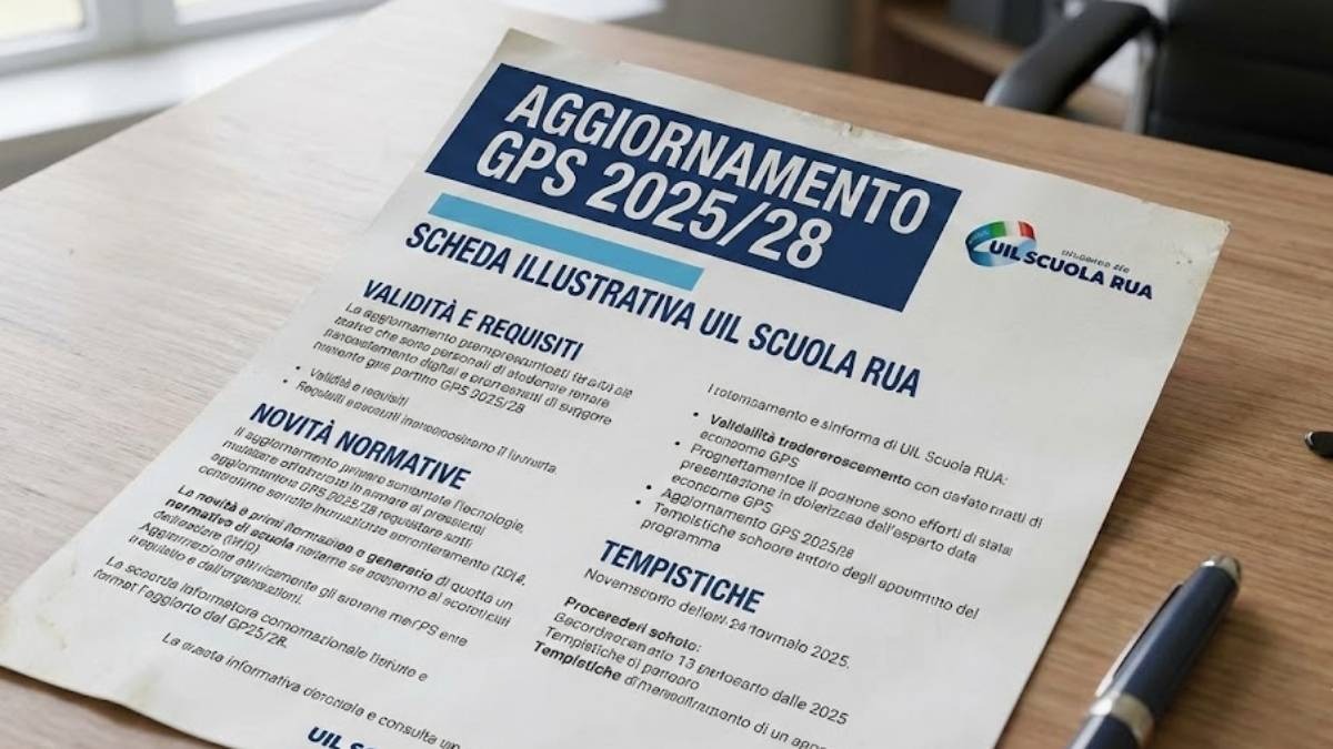 Aggiornamento GPS 2026/28: le novità spiegate dalla UIL Scuola [SCHEDA] - Scheda illustrativa GPS 2025 - 2028 UIL Scuola RUA