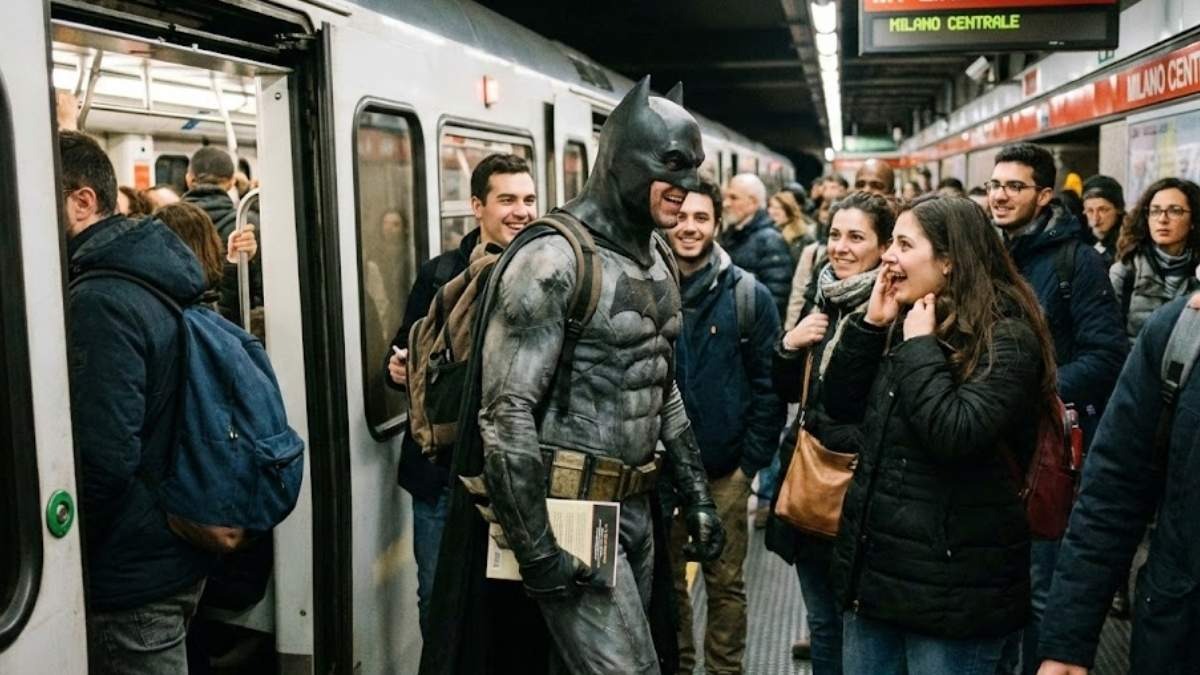 Prof vestito da Batman in metro: l’esperimento sociale per l'altruismo - Batman in metrò